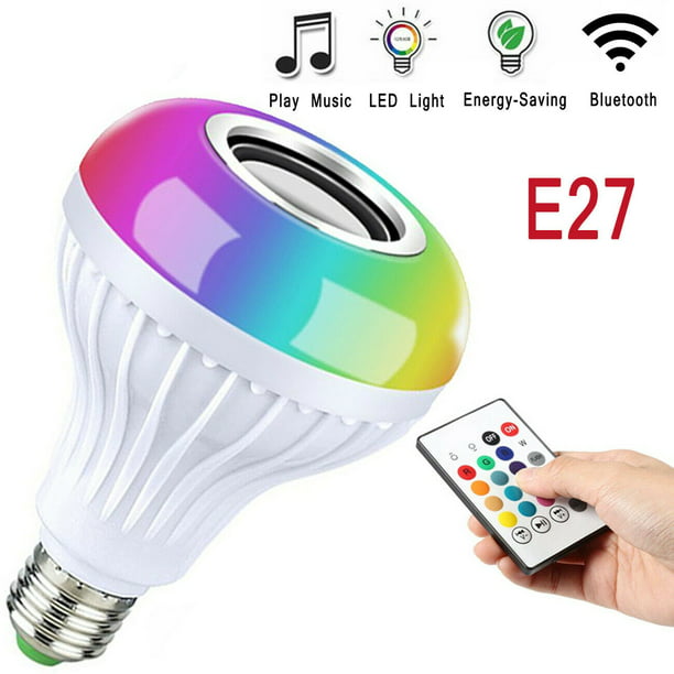 LED Wireless Bluetooth Bulb Light Speaker 12W RGB Smart Music Play Lamp. 